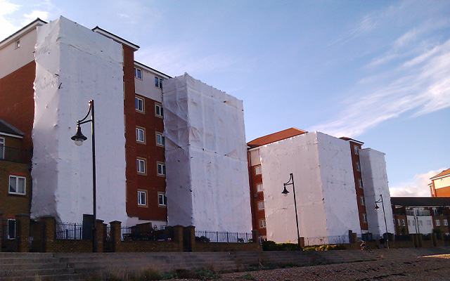 Heat Shrink Film Applied On Building